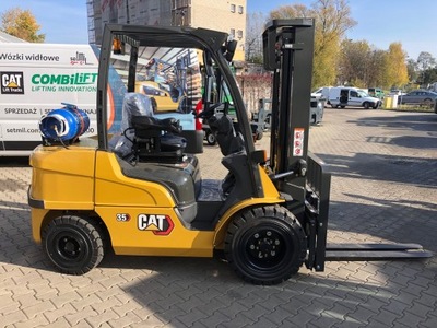 NOWY WÓZEK WIDŁOWY CATERPILLAR CAT GP35N O UDŹWIGU 3500 KG, DUPLEX 3.3 LPG