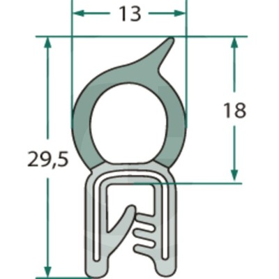 SANDARIKLIS 1-2,5MM 5M JUODA 13X29,5MM 