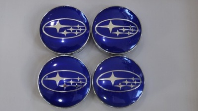 4 PIEZAS TAPACUBOS DEKLE EMBLEMATY PARA DISCOS SUBARU 60 MM NIEBIESKIE  