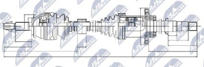 SEMI-EJE DE ACCIONAMIENTO TOYOTA AVENSIS T27 2.0D-4D 09- /PRA  