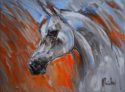 L.Omiotek obraz olej 40/30"Koń"