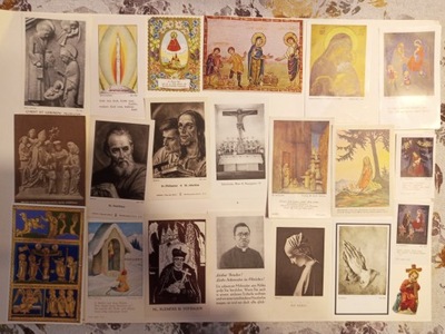 Kilkadziesiąt starych obrazków świętych