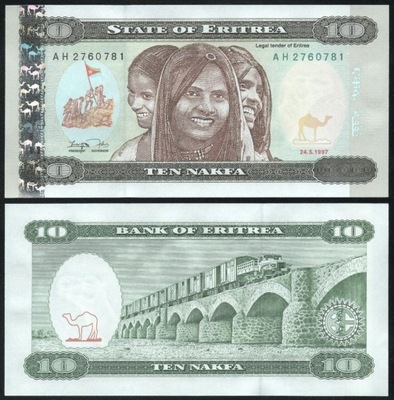 $ Erytrea 10 NAKFA P-3a UNC 1997