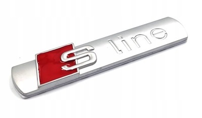 EMBLEMA AUDI S-LINE INSIGNIA PEGADURA MATE PLATEADO  