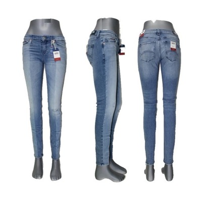 Damskie jeansy Tommy Jeans Nora DW0DW04743 wyszczupl. rurki orygin. W32/L34