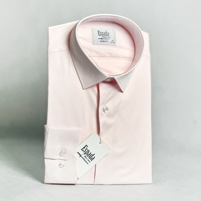 Koszula Klasyczna Męska Różowa Slim L