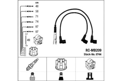 КОМПЛЕКТ ТРУБОК ZAPŁONOWYCH MERCEDES КУПЕ (C123)