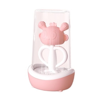 Silicone Baby Soothing Teether with Cover Pink