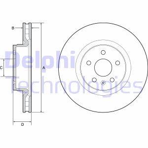 DISCO DE FRENADO PARTE DELANTERA L/P TESLA MODELO S, MODELO X ELECTRIC 09.12- DELPHI BG  