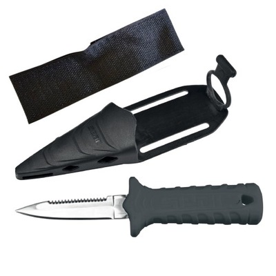Nóż nurkowy SEAC Samurai Evo z hartowanej stali nierdzewnej czarny