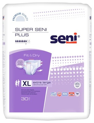 SENI SUPER PLUS XL pieluchomajtki na rzepy 30 szt. REFUNDACJA NFZ