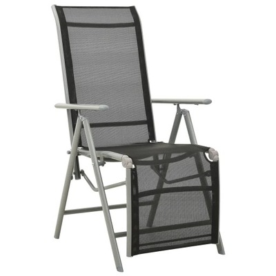 Rozkładane krzesło ogrodowe, aluminium, srebrne