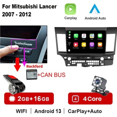 NAWIGATOR GPS ANDROID 13 PARA MITSUBISHI LANCER 2007-2012 RADIO CARPLAY  