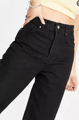 TOPSHOP PETITE MOM JEANSY DAMSKIE CZARNE 24/28 VAF