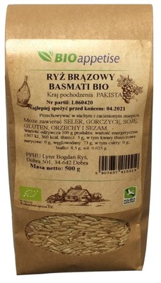 Ryż brązowy Basmati BIO 500 g Bio Appetise