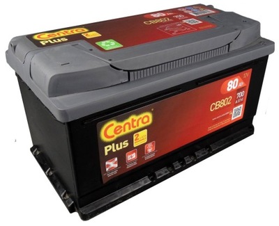 АККУМУЛЯТОР CENTRA 80AH 700A P+ НИЗКИЙ CENTRA PLUS CB802 MOŻLIWY DOWÓZ МОНТАЖ