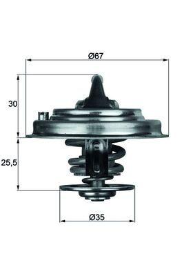 MAHLE TX 34 87D ТЕРМОСТАТ, СЕРЕДИНА ОХЛАЖДАЮЧАЯ