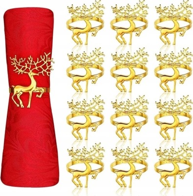 12X OBRACZKI RINGS RINGS ON SERWETKI GOLD COLOR  