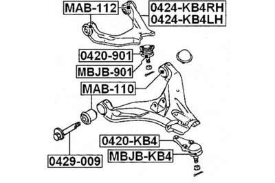 Втулка рычага febest 4013a087 mr992256 фото №1