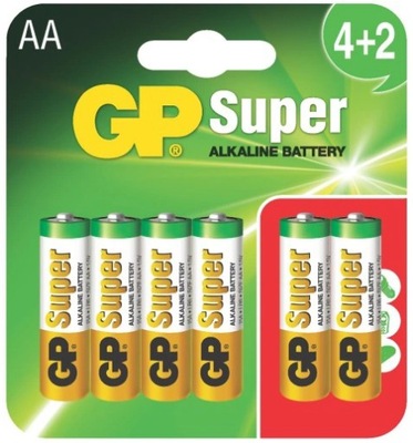 Bateria alkaliczna GP Super LR6 AA 1.5V 6 sztuk
