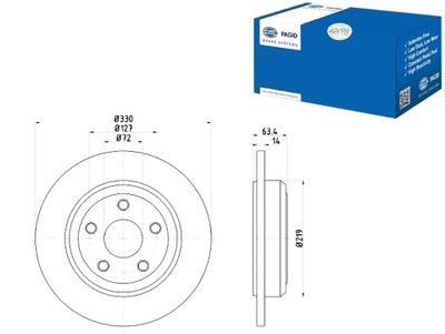 Hella pagid комплект диск тормозных 52124763ab d фото №1