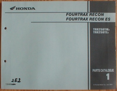 HONDA TRX 250 TM TE FOURTRAX RECON - MANUFACTURADO KATALOG PIEZAS DE REPUESTO WYD. 2001  