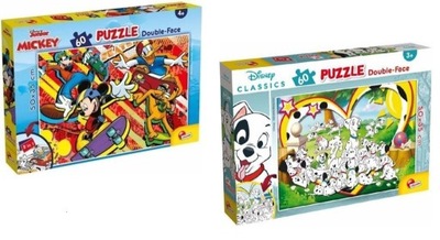 Ciekawe PUZZLE dwustronne Plus 60 Elementów DISNEY