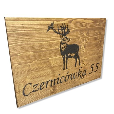 Drewniany szyld grawerowany TWOJE LOGO/NAPIS 60x40