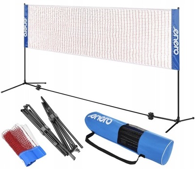 ZESTAW REGULOWANY SKŁADANY w TORBĘ do BADMINTONA TENISA SIATKÓWKI 3w1 ENERO