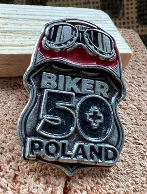 Motocyklista Biker 50+ Kask Znaczek Blacha Poland