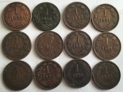 moneta Austria 1 krajcar 1881 1885 1858 1860