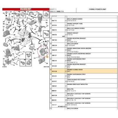 ЛЕВЫЙ КРОНШТЕЙН ДВИГАТЕЛЯ 1813G9 НИЗКИЙ POZIOM HAŁASU