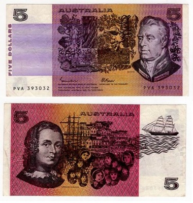 AUSTRALIA 1985-89 5 DOLLARS