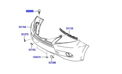 53384-22070 отбойник стопор капот prius phv lexus rx ux 08-25 rav4 18-25 фото №1