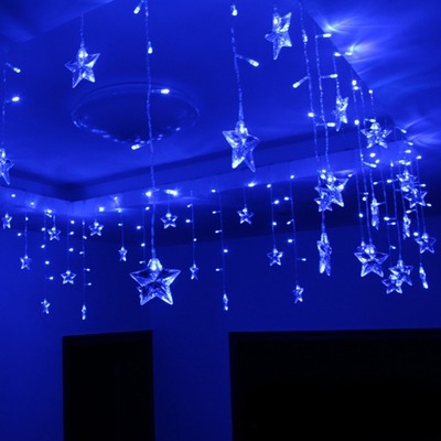 LED gwiazda migająca lampka smyczkowa Niebieski