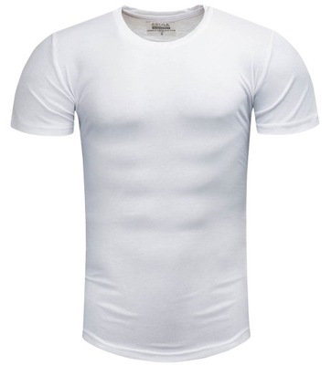 Koszulka męska t-shirt gładki biały - S