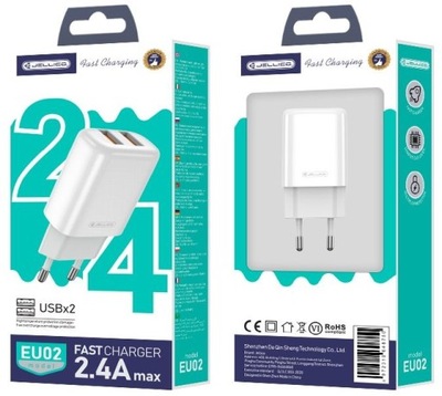 Szybka Ładowarka 2x USB 2.4A USB - A do Telefonu Szybkie Ładowanie