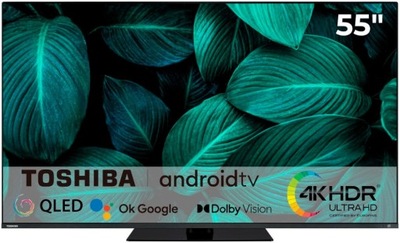 Telewizor QLED 55" Smart TV TOSHIBA 55QA7D63DG 4K Android DVB-T2 Bezramkowy