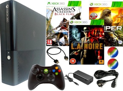 KONSOLA XBOX 360 E 250GB ORYGINALNY PAD ZESTAW GRY