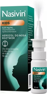 Nasivin Kids 0.025%, aerozol do nosa, 10 ml