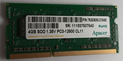 Pamięć RAM DDR3 Apacer 76.B353G.C7A0C 4 GB