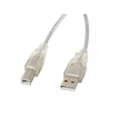 Kabel USB 2.0 AM-BM Ferryt 3m przezroczysty