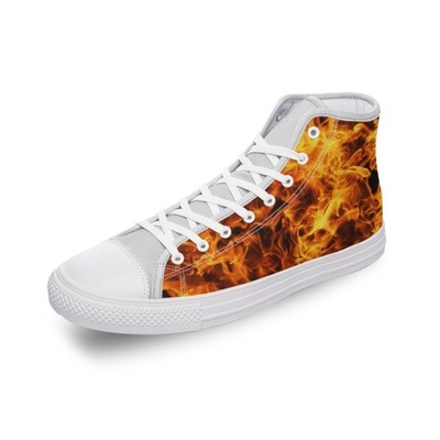 espadryle Ogień płomień płonące wysokie buty płóci