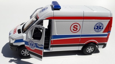 Mercedes Sprinter Pogotowie Metalowy WELLY 1:34