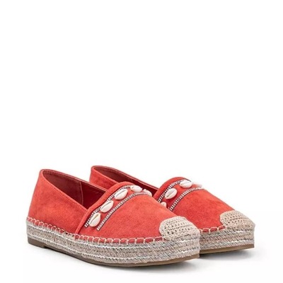 Pomarańczowe espadryle na platformie 6771 36