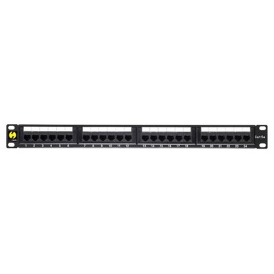 Patch panel 19&#039;&#039; Netrack 1U, 24-porty kat. 5e UTP, z półką