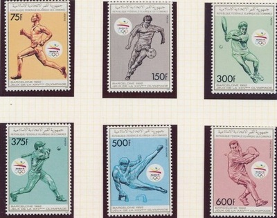 Komory 1989 Znaczki 894-9 ** sport igrzyska olimpijskie Olimpiada tenis sto