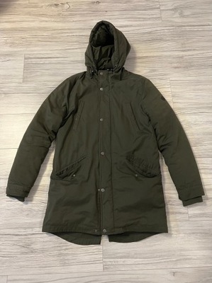 KURTKA PIER ONE ZIMOWA OCIEPLANA DŁUGA ZIELONA KHAKI PARKA