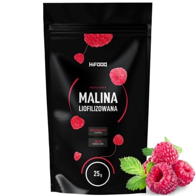 MALINA Liofilizowana 100% CAŁE owoce 25g HiFOOD