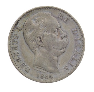 [M9137] Włochy 2 liry 1884
